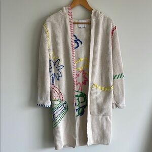 MIRA MIKATI EMBROIDERED LONG CARDIGAN / HOODIE